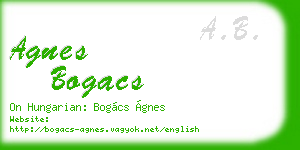 agnes bogacs business card