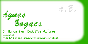 agnes bogacs business card